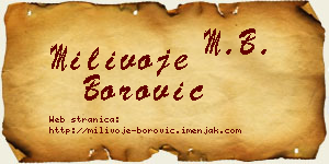 Milivoje Borović vizit kartica